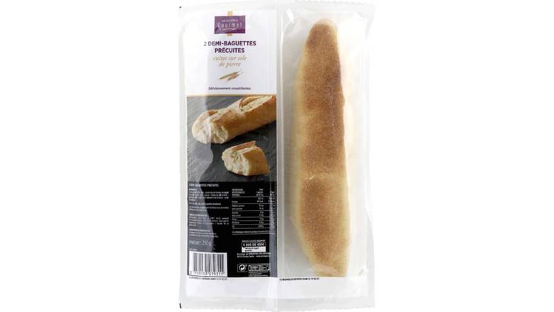 Monoprix Gourmet Demi-baguettes précuites cuites sur sole de pierre Les 2 baguettes - 250 g