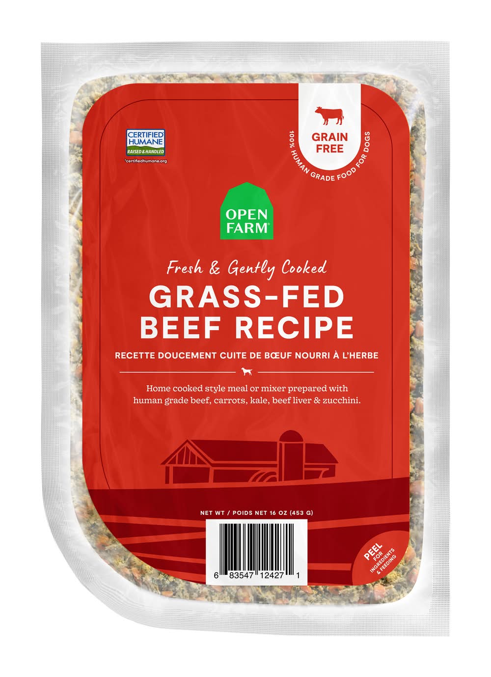 Open Farm Gently Cooked Beef Frozen Dog Food (16 oz)