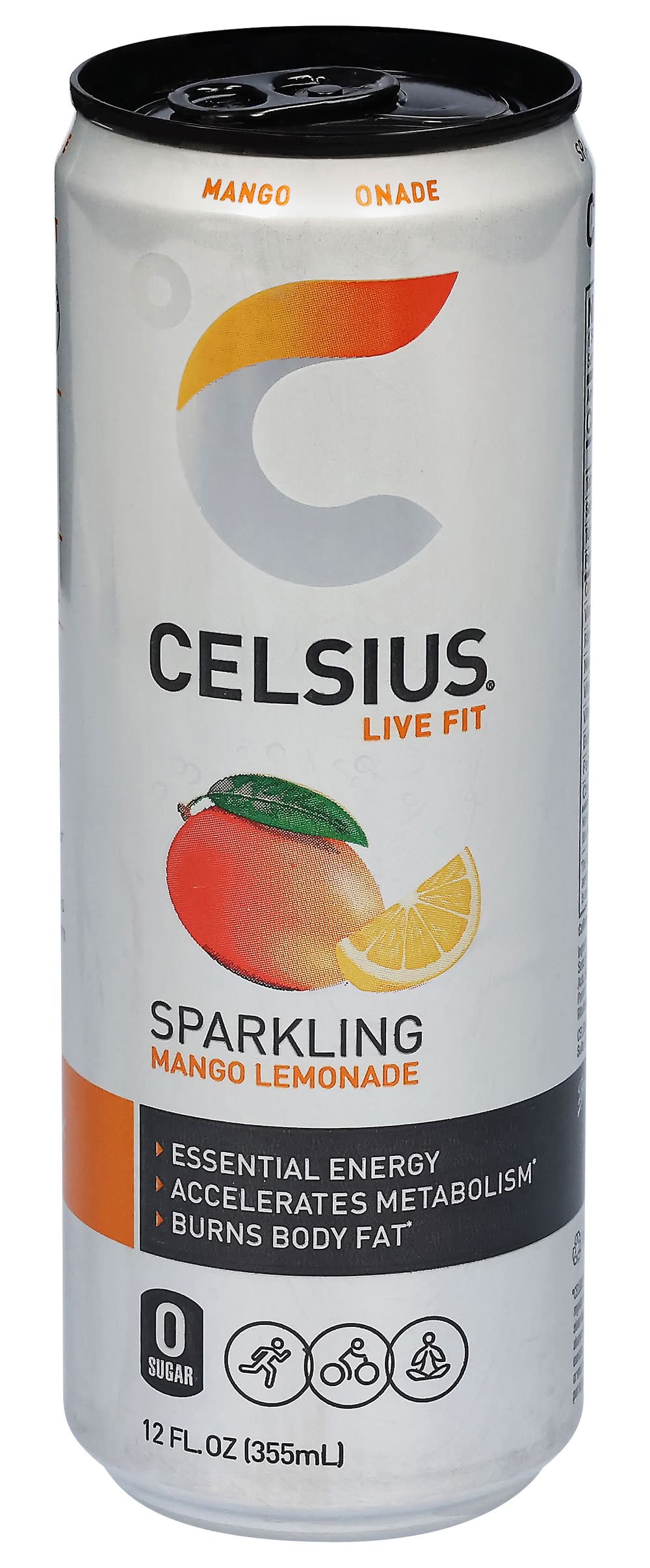 Celsius Live Fit Sparkling Energy Drink, Mango Lemonade (12 fl oz)