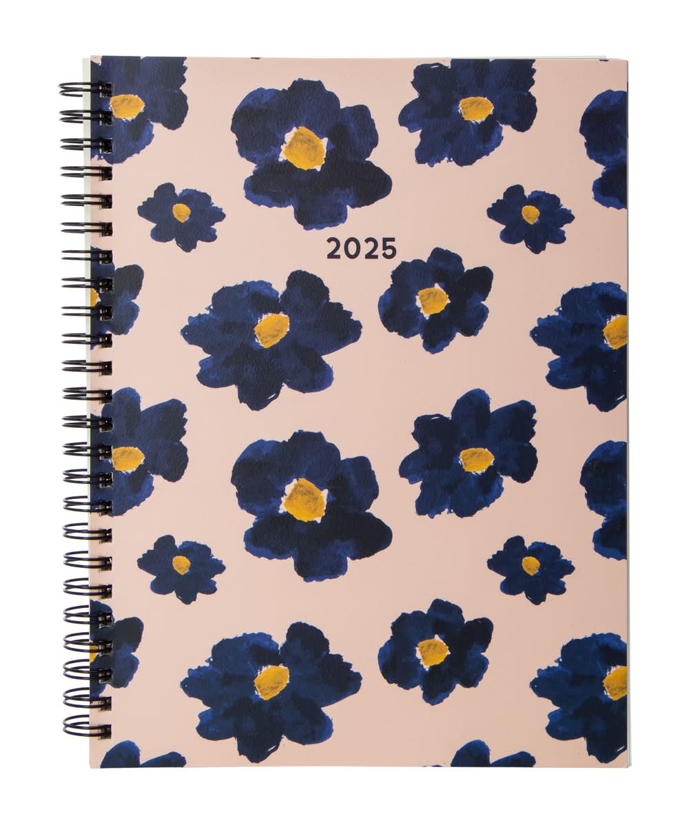 2025 Weekly Plan Calendar Book Blue Floral