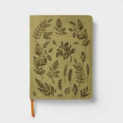 Threshold Faux Leather Leaves 240 Sheet Ruled Journal, 5.75"x7.75"