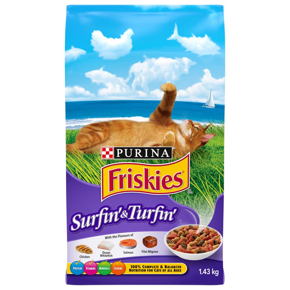 Friskies tourbillons de sauce nourriture pour chats (1,43 kg) - purina friskies surfin' & turfin' dry cat food (1.43 kg)