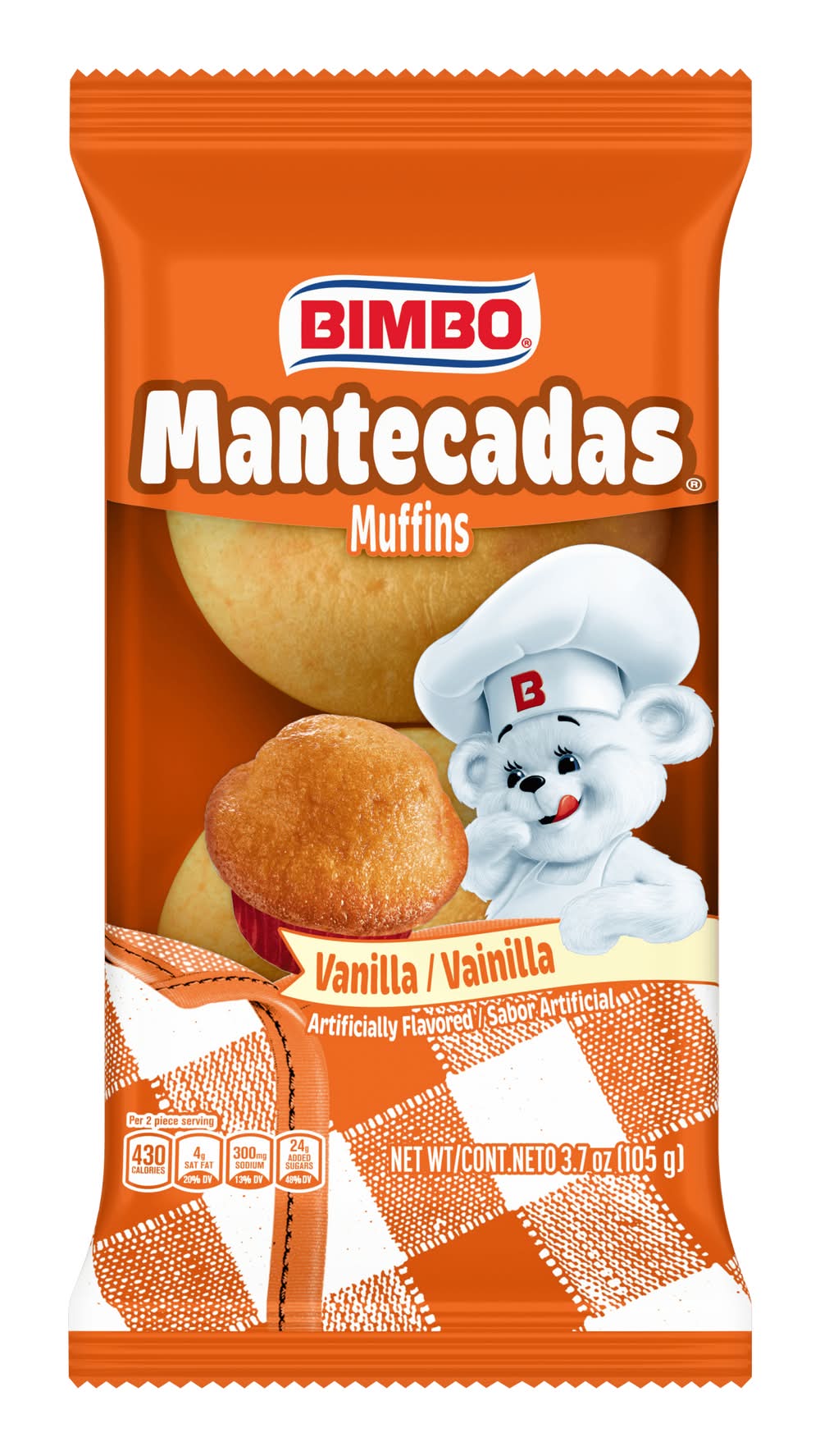 Bimbo Mantecadas Muffins, Vanilla (3.7 oz, 2 ct)