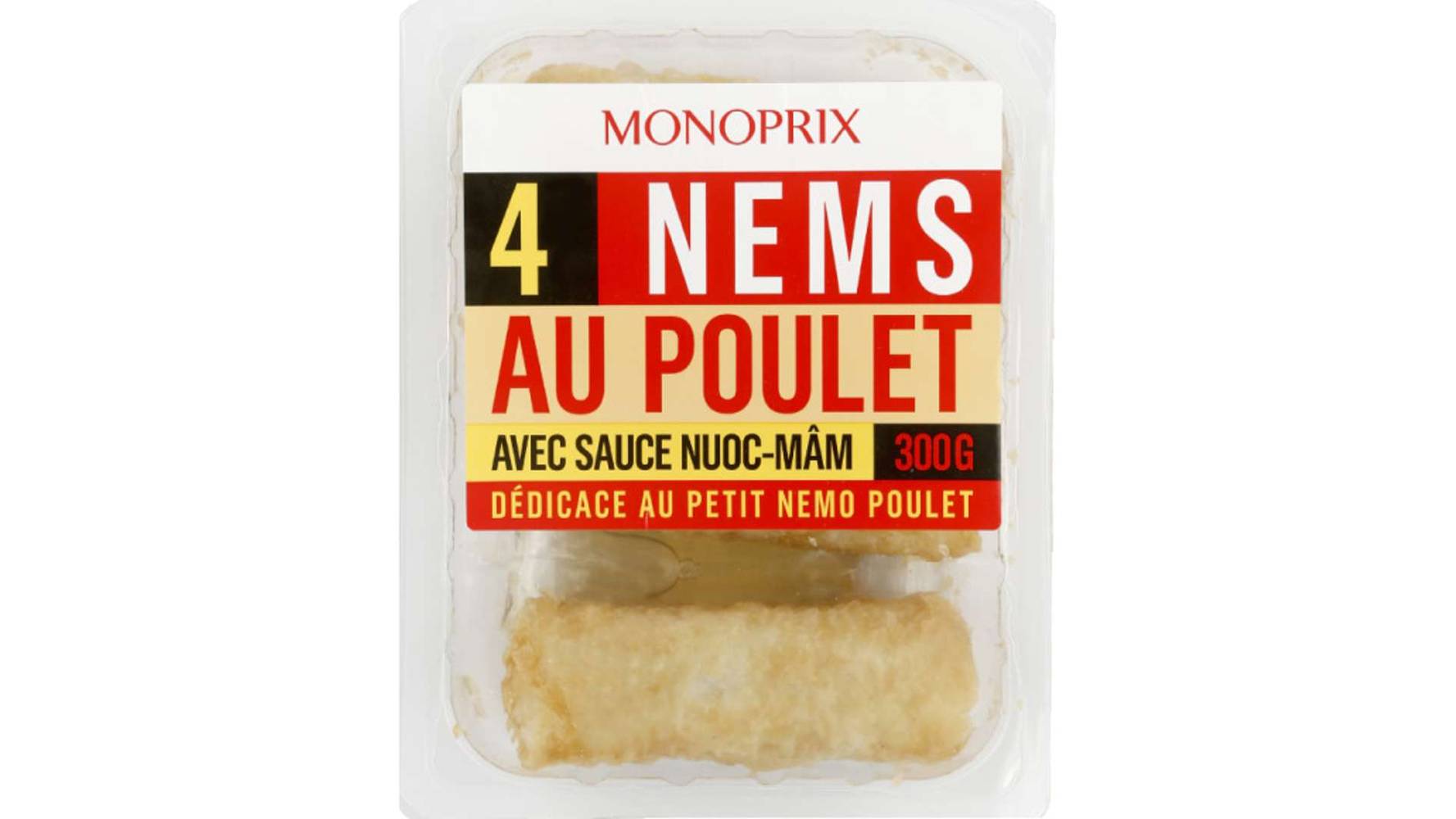 Monoprix Nems au poulet avec sauce nuoc-mam La barquette de 4 - 300 g