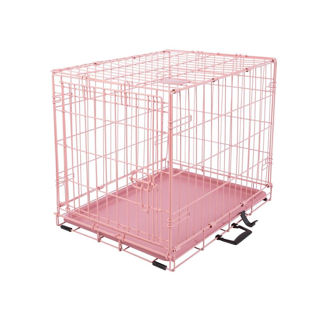 Top Paw Folding Crate For Dog, 24'', Pink