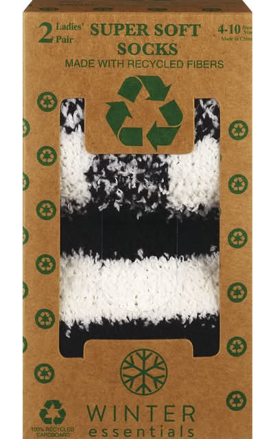 2Pk Cozy Ankle Socks- Recycled Yarn