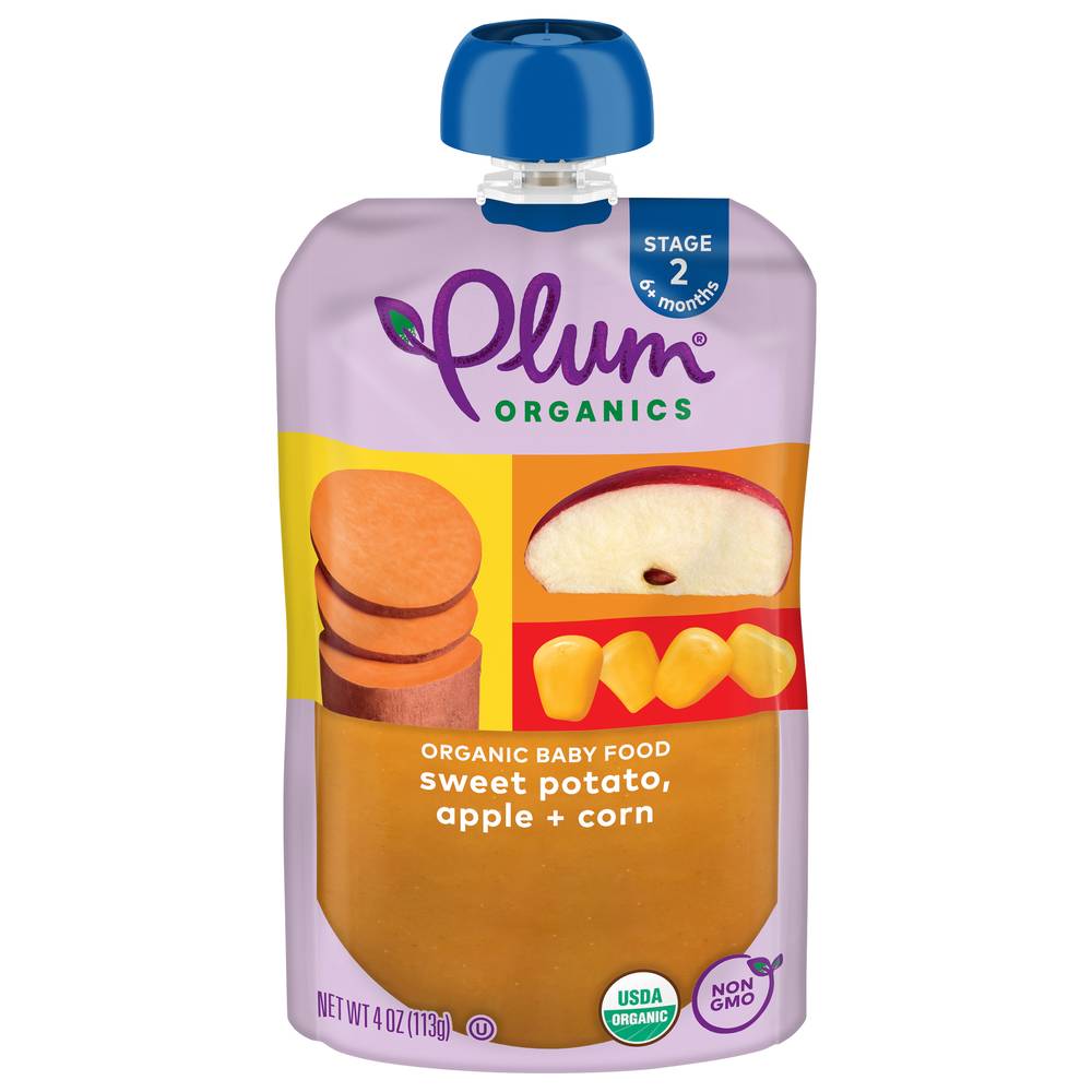 Plum Organics Stage 2 Sweet Potato Apple & Corn Organic Baby Food (4 oz)