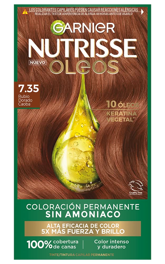 Garnier · Nutrisse tinte para cabello, rubio dorado caoba 7.35