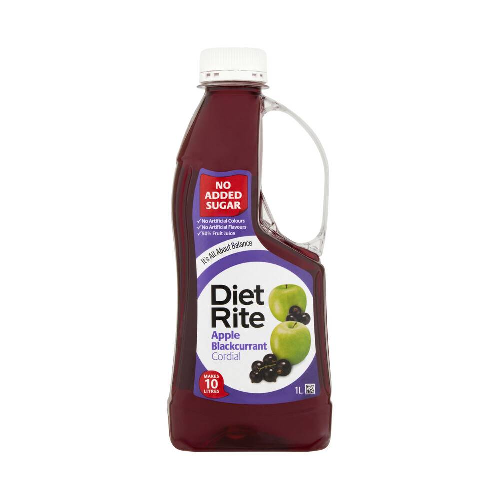 Diet Rite Cordial, Apple-Blackcurrant (1L)