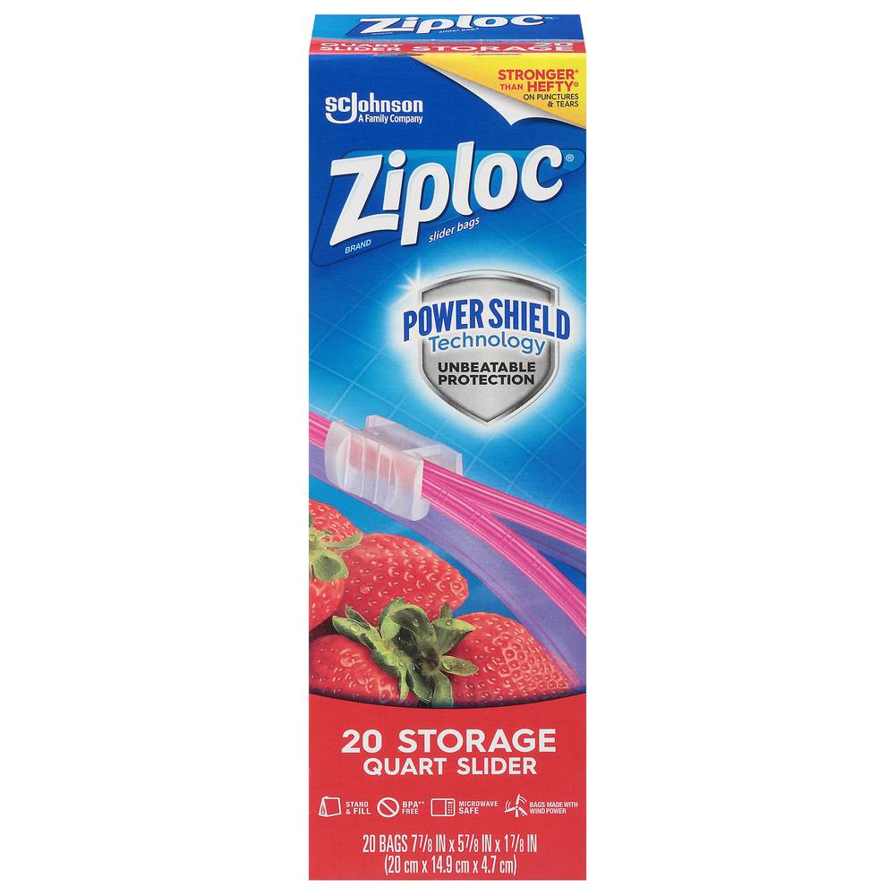 Ziploc Quart Slider Storage Bags, Size (20 cm x 14.9 cm x 4.7 cm) (20 ct)