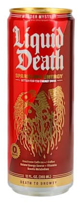 Liquid Death Murder Mystery Sparkling Energy Drink 12oz Murder Mystery