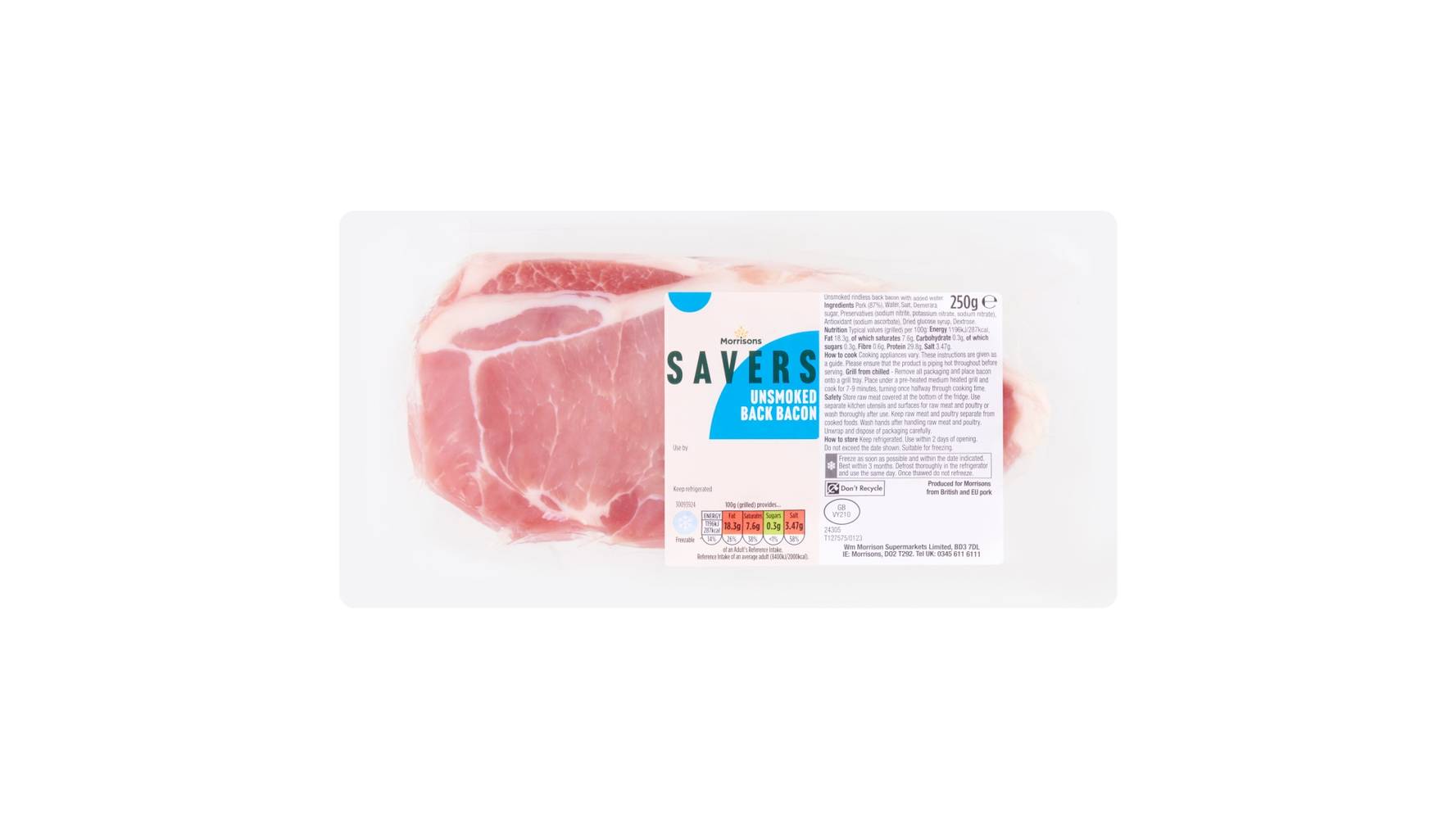 Morrisons Savers Unsmoked Back Bacon