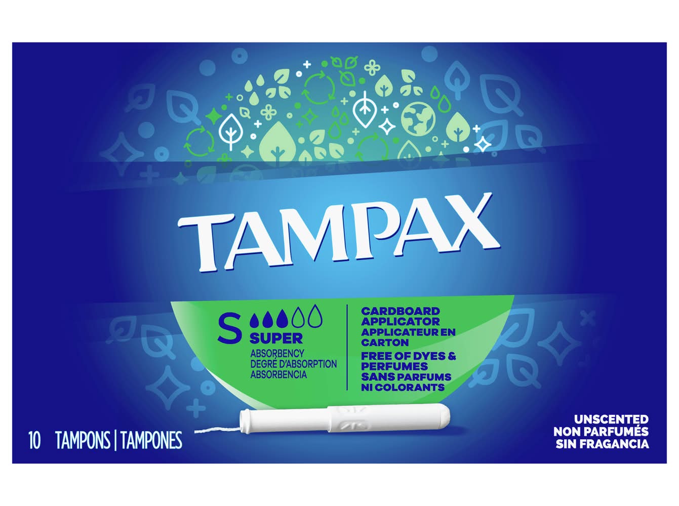 Tampax Unscented Super Absorbency Tampons (3.2 oz, 10 ct)