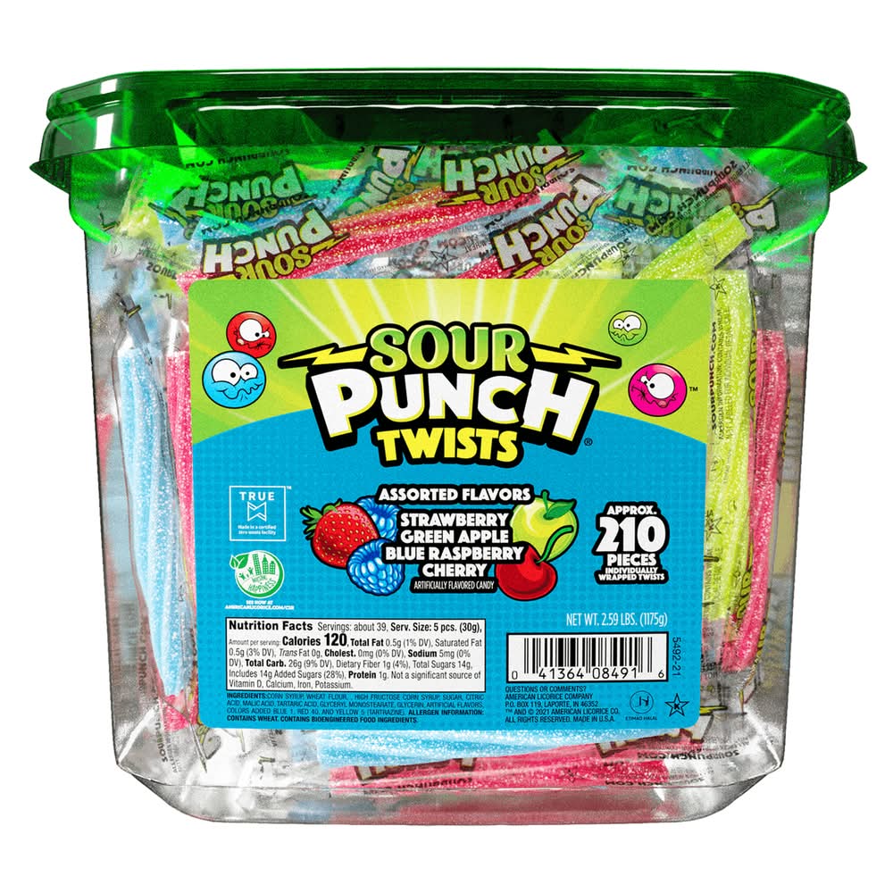 Sour Punch Twists Assorted Flavors (2.59 lbs)