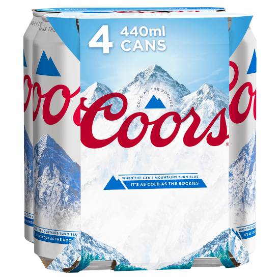 Coors Light Lager Beer (4 x 440ml)