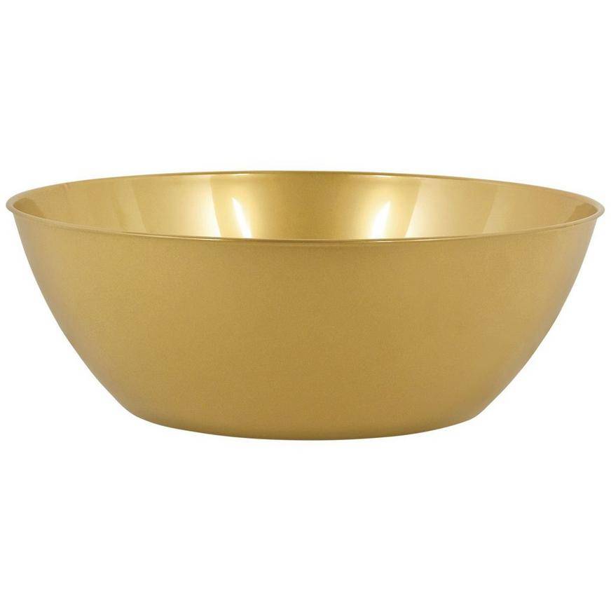 Party City Gold Plastic Serving Bowl (unisex/gold)