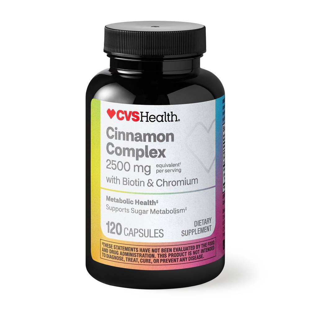 Cvs Health Cinnamon Complex With Biotin & Chromium Capsules, 120 Ct