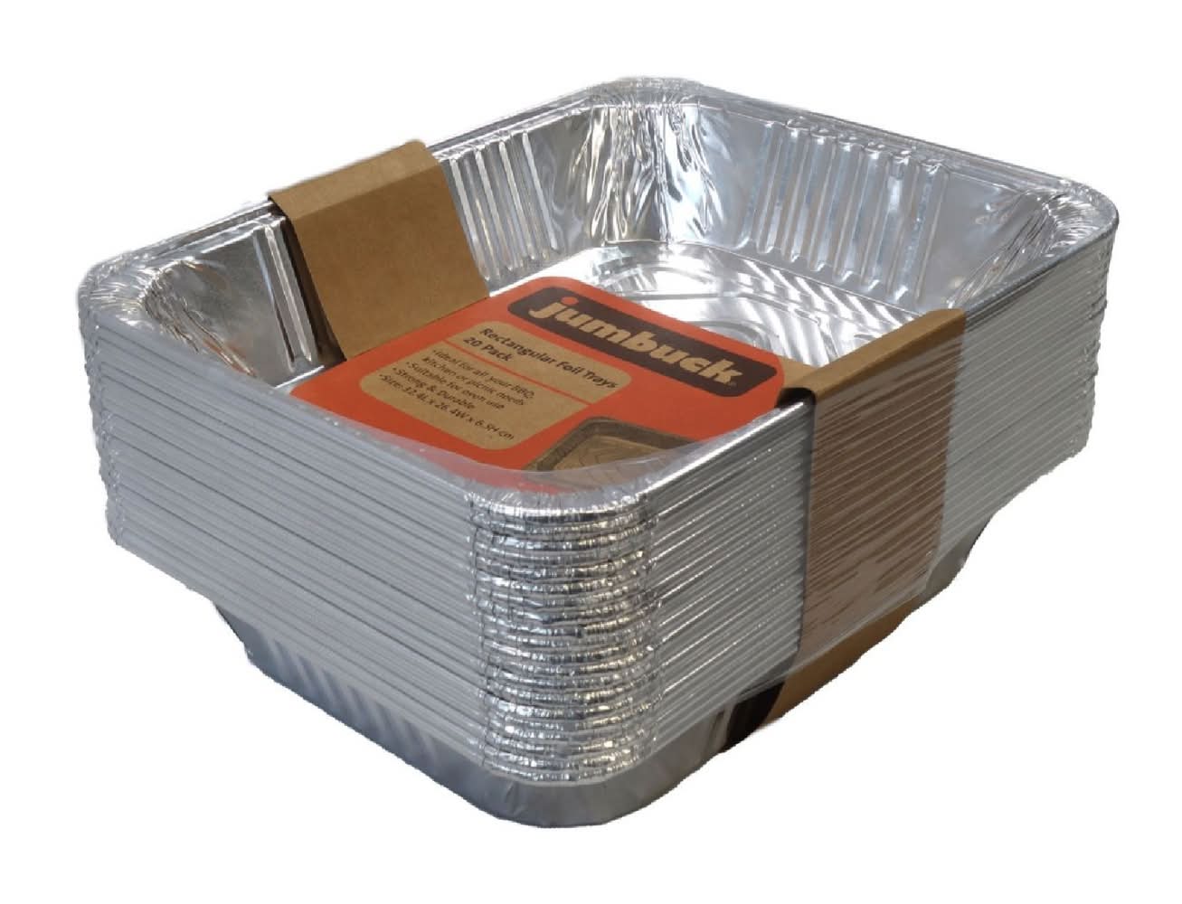 Jumbuck 20 Pack Rectangular Foil Trays