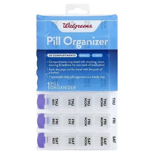 Walgreens 7 Day Pill Box Removable Medication Small - 1.0 ea