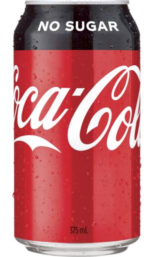 Coca-Cola No Sugar Soft Drink Can 375mL
