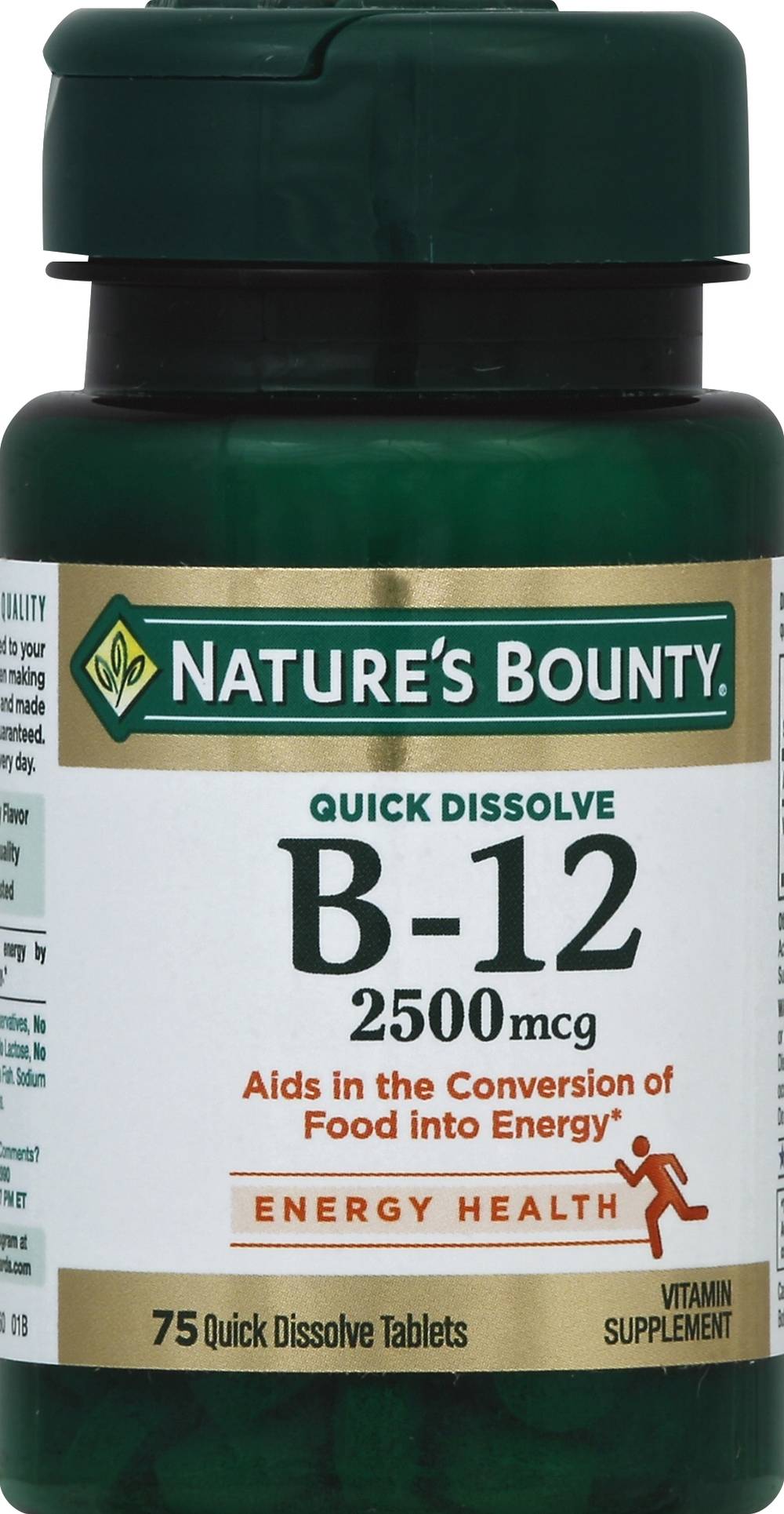 Nature's Bounty B-12 2500 Mcg Quick Dissolve Tablets, Cherry (75 ct)