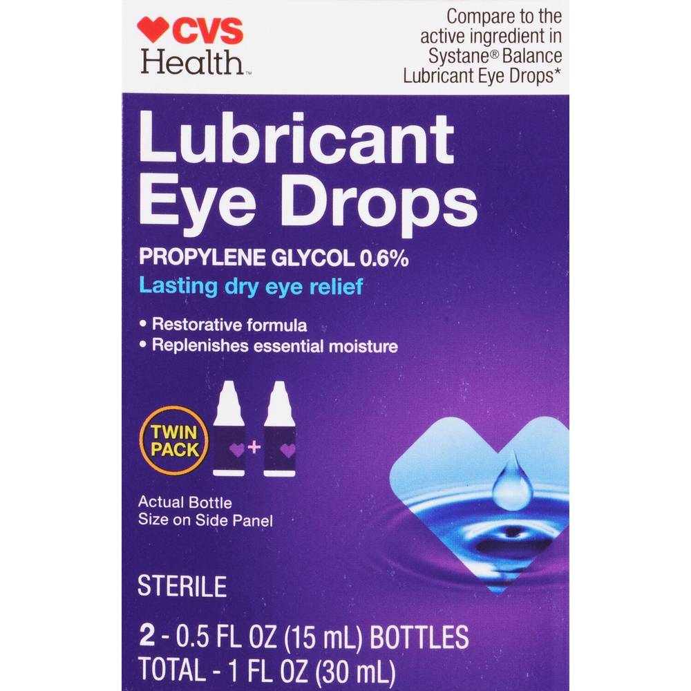 Cvs Health Restoring Lubricant Eye Drops Twin Pack, 0.33 Oz