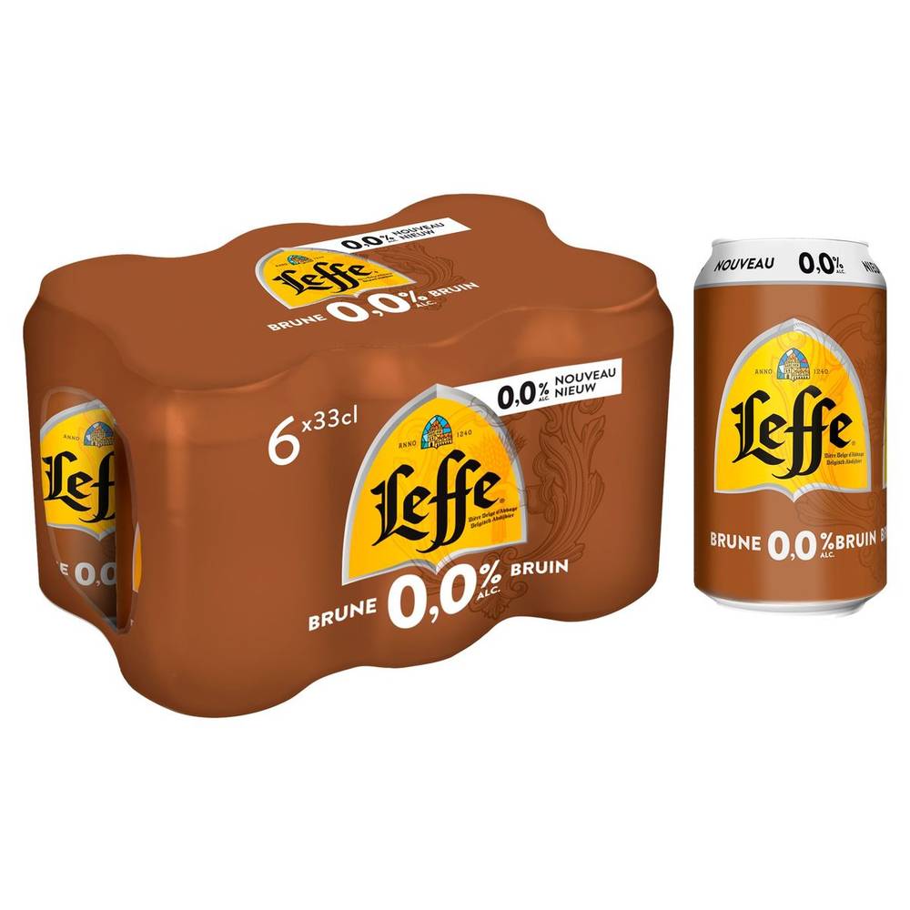 Leffe Bière Belge d''Abbaye Brune 0.0% Alc. Canette 33 cl