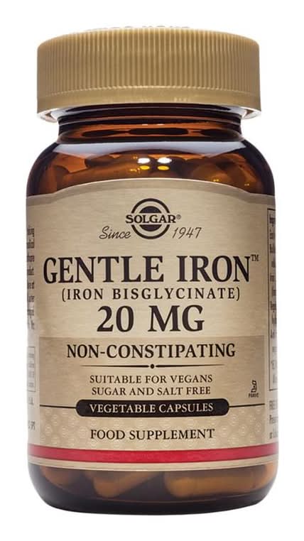 Solgar Gentle Iron 20mg Vegetable Capsules 30s