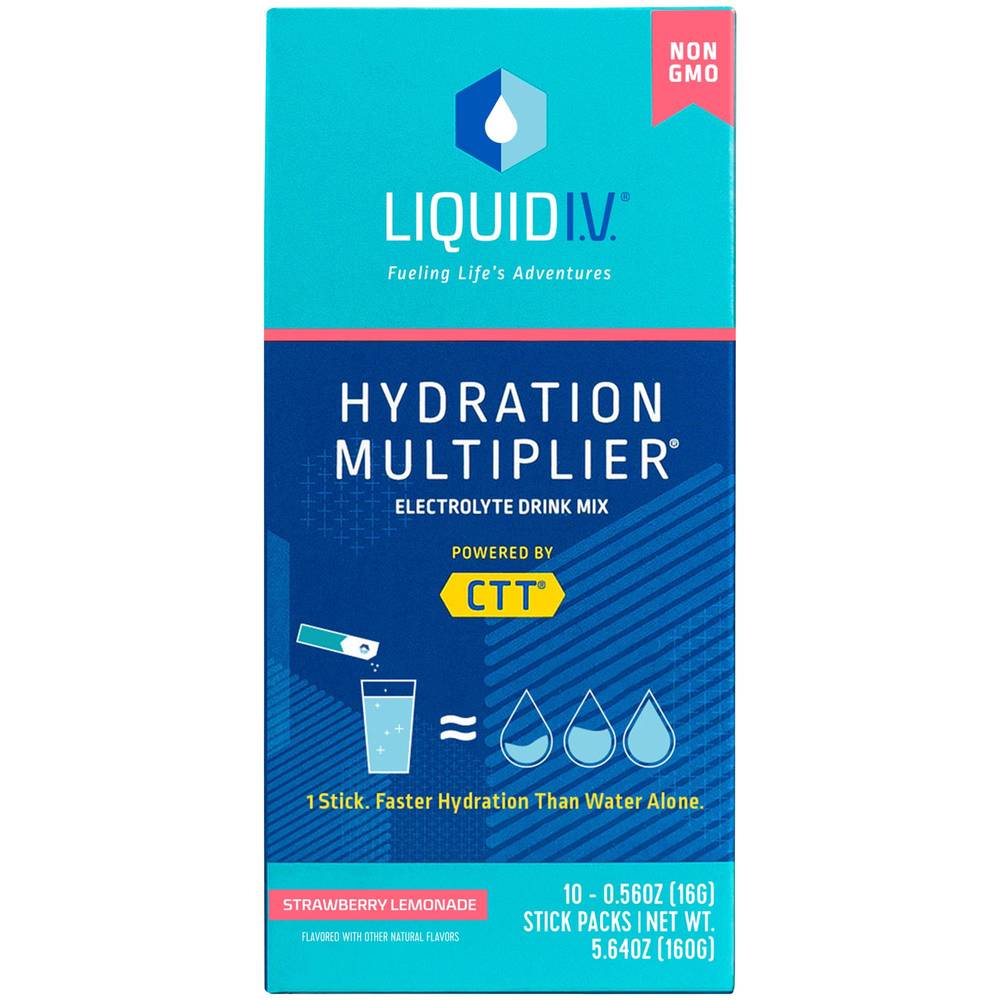 Liquid I.v. Hydration Multiplier Electrolyte Drink Mix (10 pack, 0.56 oz) ( strawberry - lemonade)