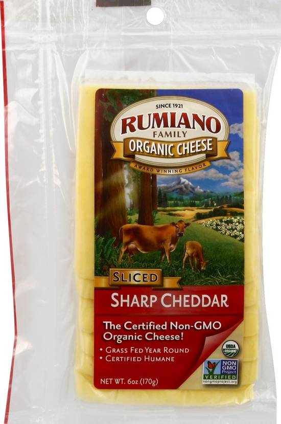 Rumiano · Organic Sliced Sharp Cheddar Cheese (6 oz)