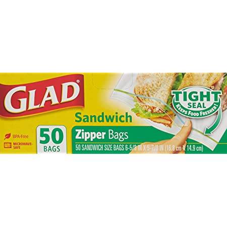 Glad Tight Seal Sandwich Zipper Bags 50 Count