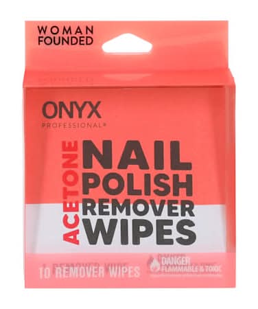 Onyx Professional® Acetone Nail Polish Remover Wipes 10-Pack