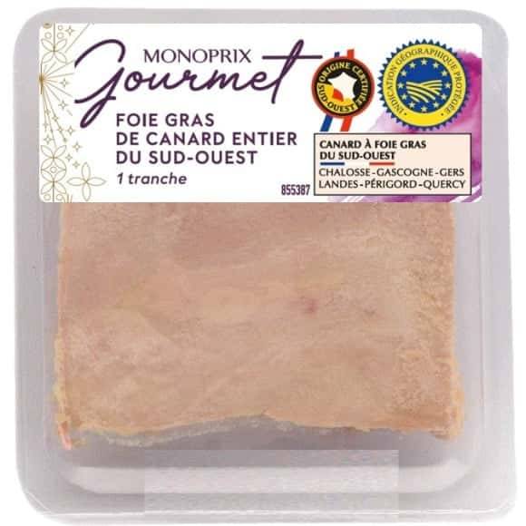 Monoprix Gourmet - Foie gras de canard entier la tranche (40g)