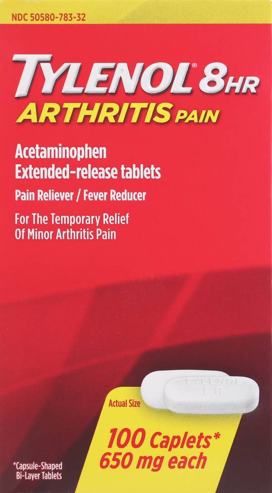 Tylenol 8 Hour Arthritis & Joint Pain 650 mg Acetaminophen Tablets (100 ct)