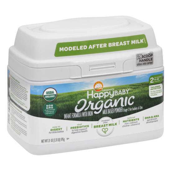 Happy Baby Organics Stage 2 Milk Based Powder Infant Formula With Iron