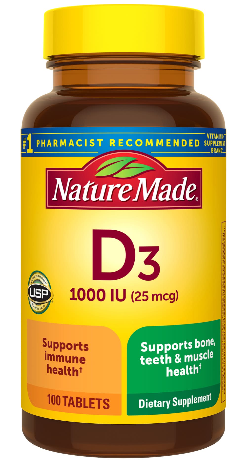 Nature Made Vitamin D3 Tablets 25 Mcg (3.2 oz, 100 ct)