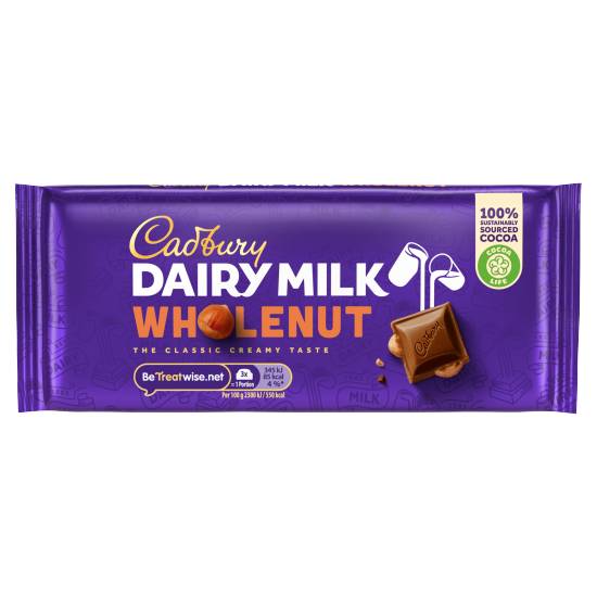 Cadbury Dairy Milk Whole Nut Chocolate Bar (120g)