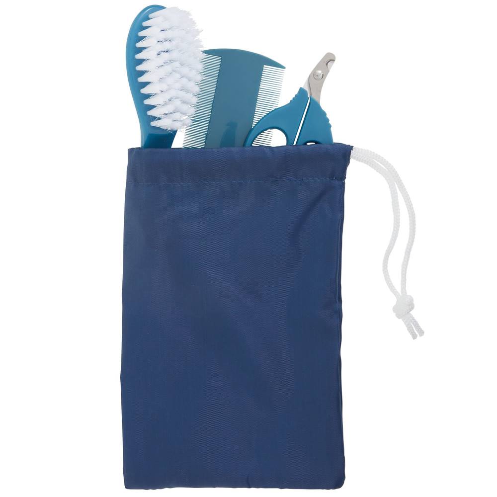 Full Cheeks Small Pet Grooming Essentials Kit (blue-white)