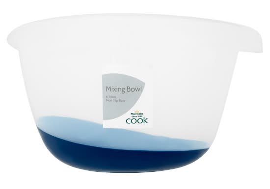 Morrisons White, Cook Mixing Bowl With Non Slip Base 6 Litres