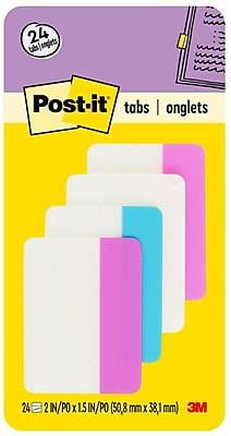 Post-It Notes Durable Filing Tabs, 2" X 1-1/2", Assorted Colors, 6 Flags Per Pad (4 ct)