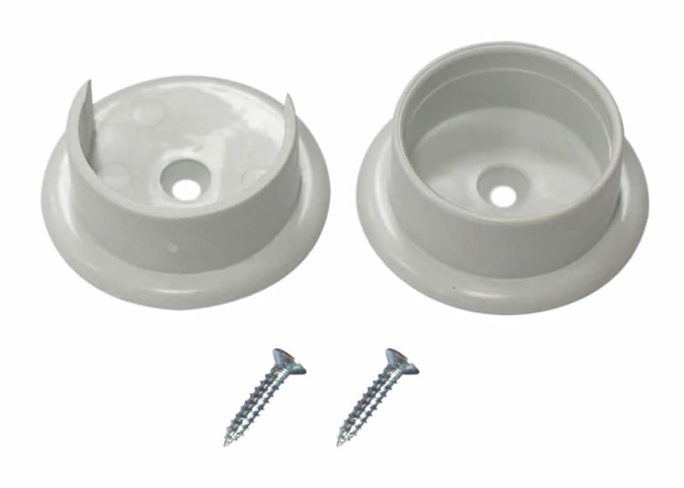 Project Source Rod Socket 2-Pack 1-3/8-in White Plastic Rod Socket