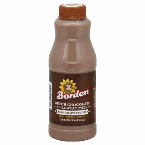 Borden Dutch Chocolate 1% Lowfat Milk 1 Pint