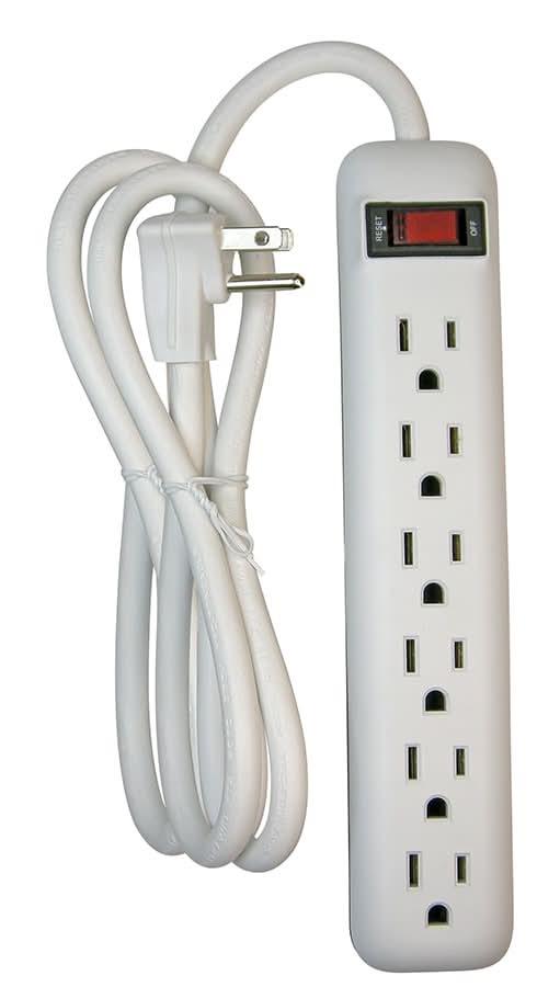 Project Source 8-ft 6 -Outlet Indoor White Power Strip