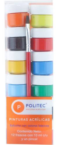Politec · Pintura acrílica con pincel (13 un)