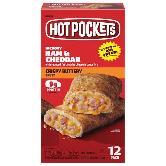 Hot Pockets Crispy Buttery Crust Hickory Ham and Cheddar Sandwiches