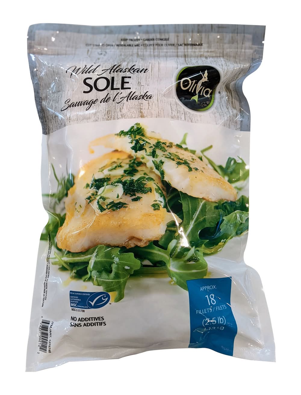 Olivia - Filets De Sole Sauvage De L'Alaska 1,13 Kg / Olivia Wild Atlantic Sole 1.13 Kg