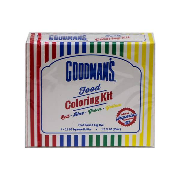 Goodmans Food Color Kit, 4-0.3 ozCt