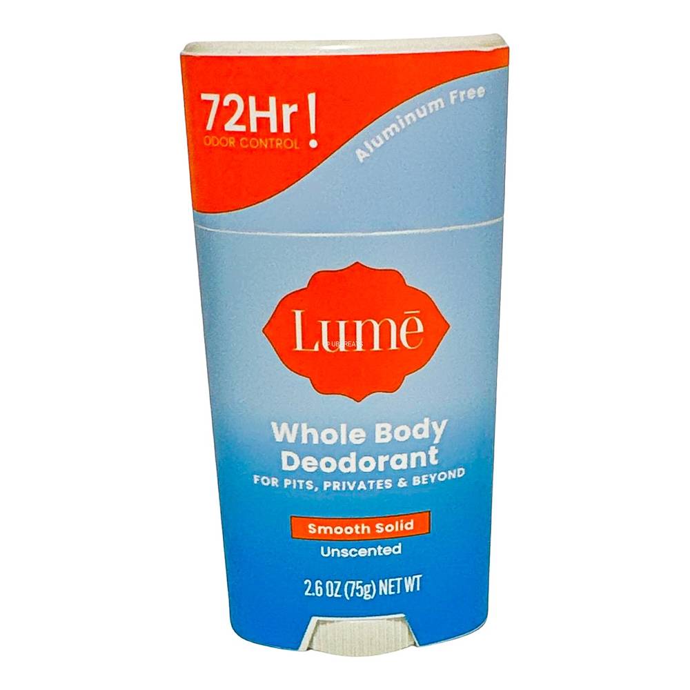 Lume Whole Body Smooth Solid Deodorant Stick - Unscented - 2.6oz