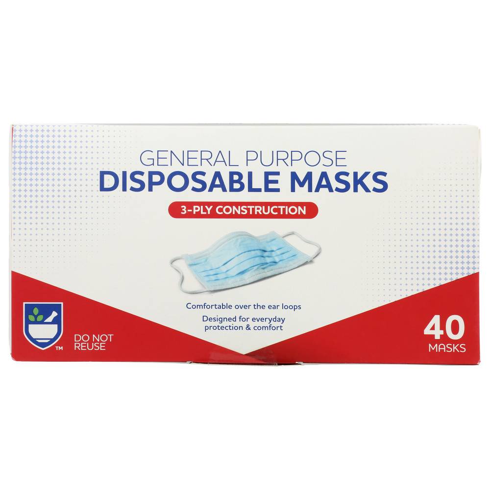 Rite Aid General Purpose Disposable Face Masks (40 ct)