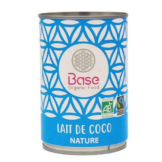 Lait de coco 400ml base organic  - BASE ORGANIC FOOD - BIO